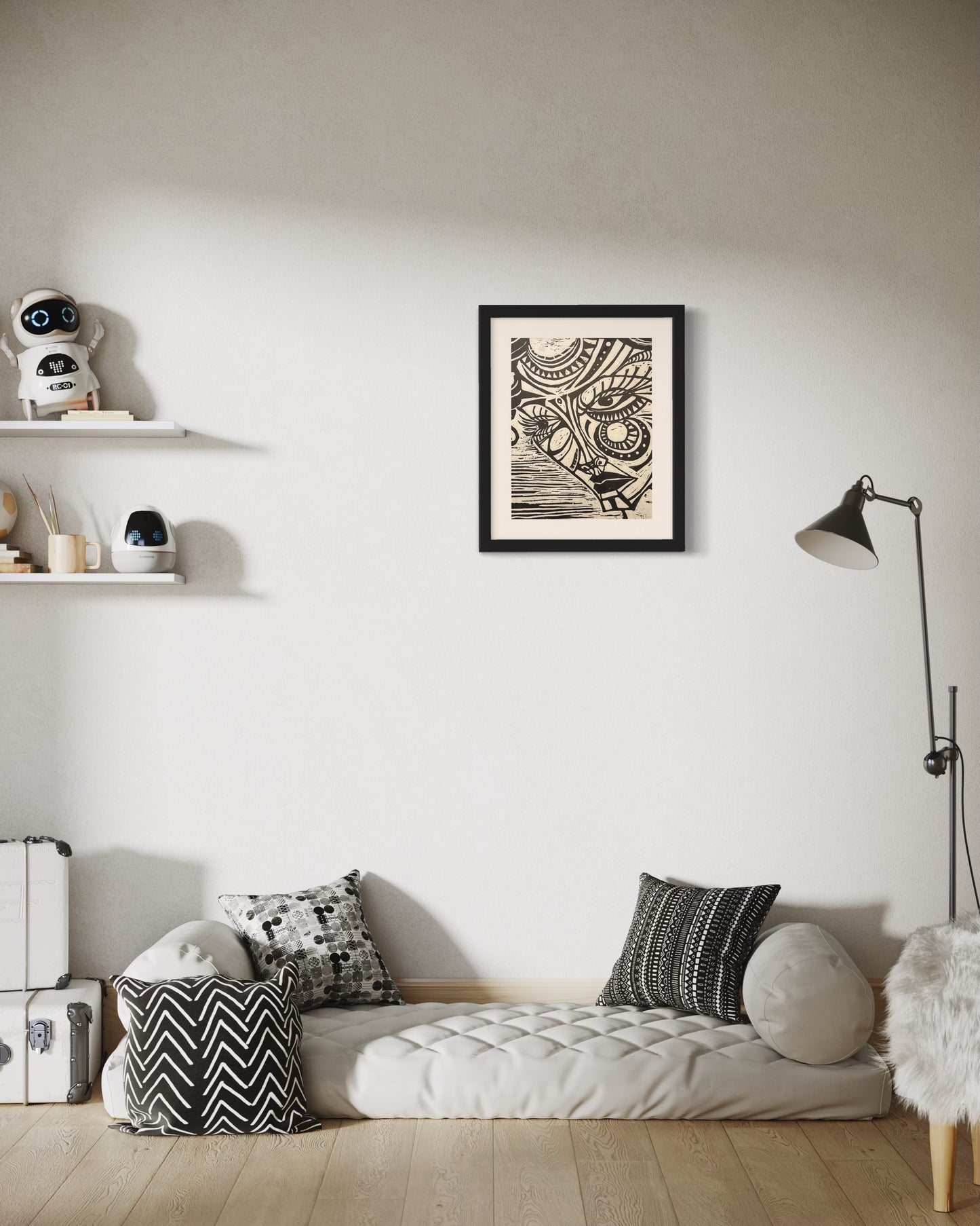 Ruby Black Ink Woodblock Print 1/1 - R.Kaelber Art