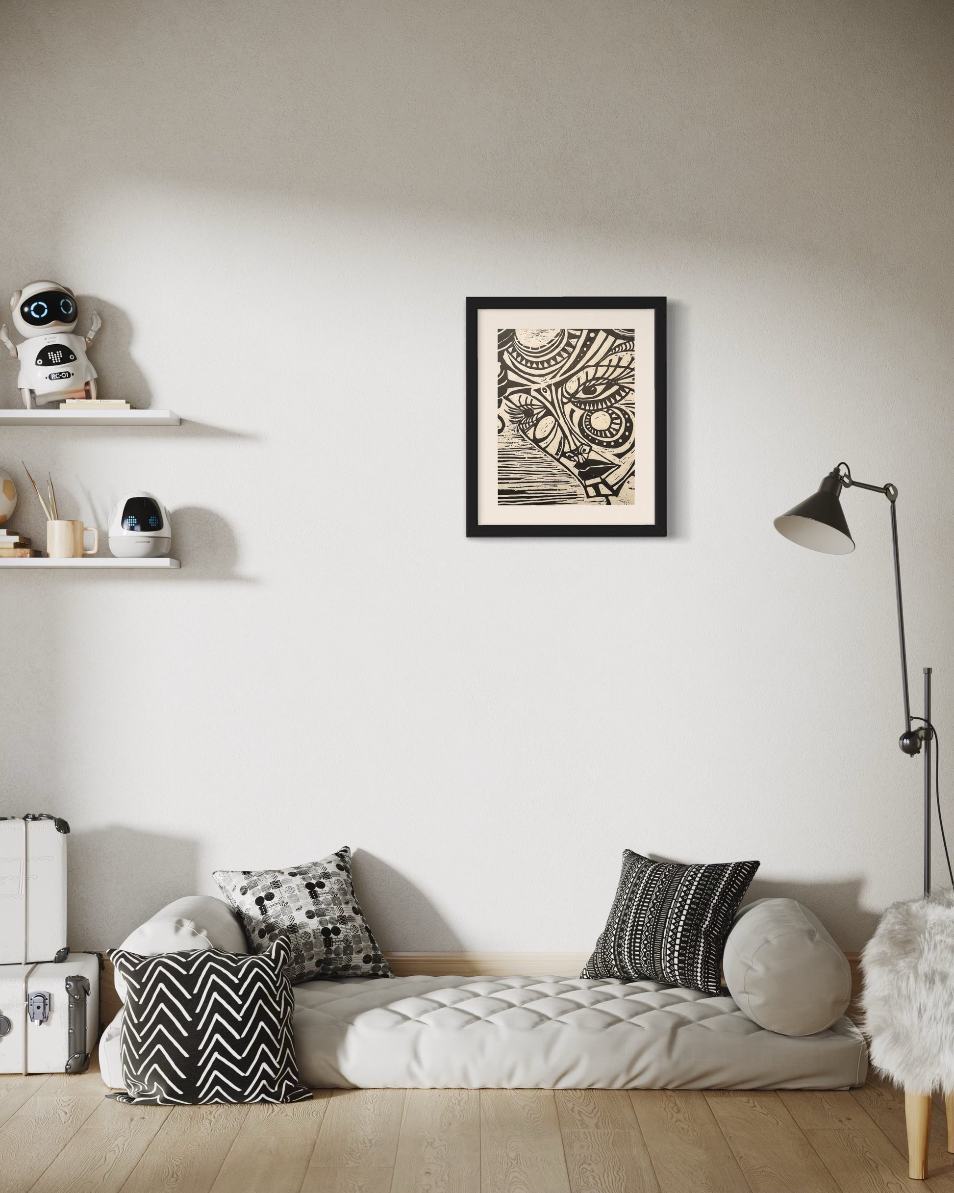 Ruby Black Ink Woodblock Print 1/1 - R.Kaelber Art