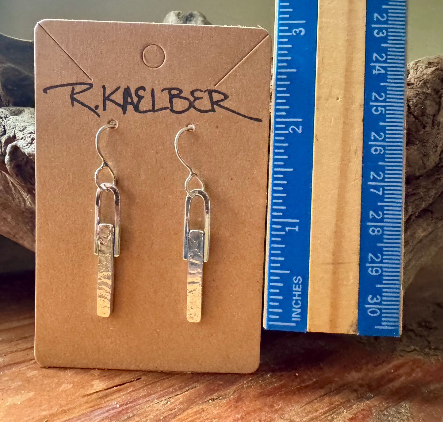 Lace Texture Sterling Silver Dangle Earrings Small