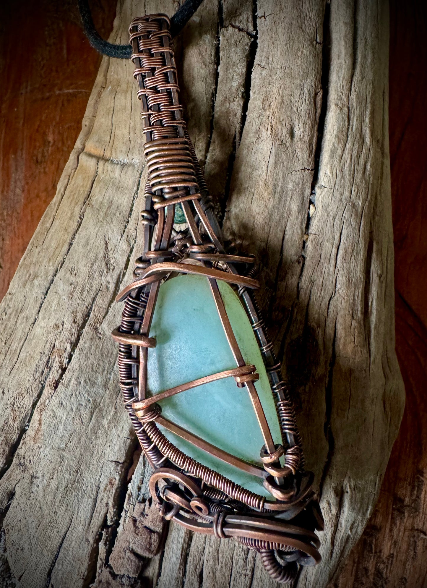Jade and Kambaba Jasper Pendant - R.Kaelber Art