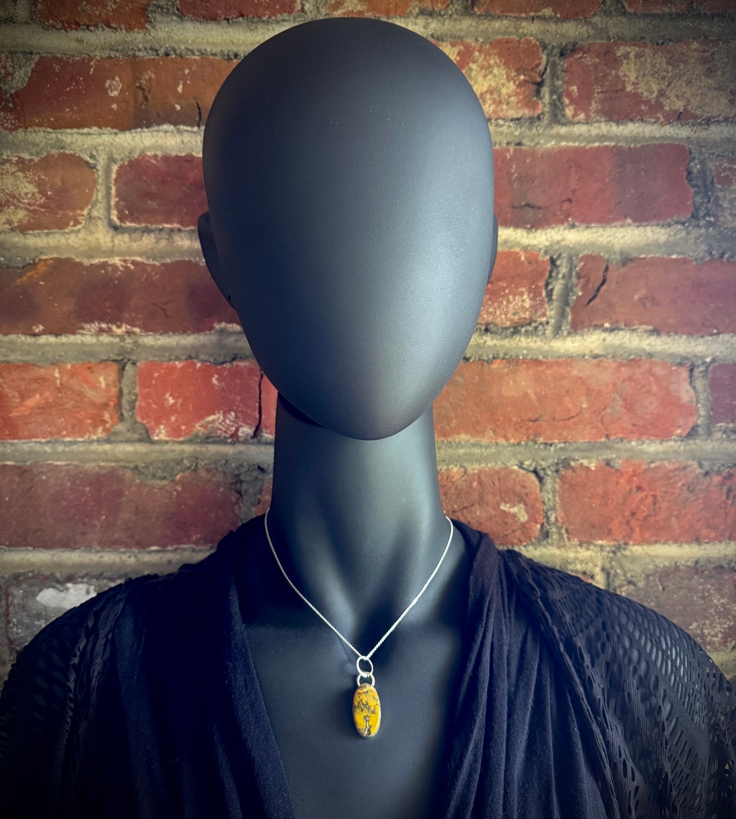 Bumblebee Jasper and Sterling Silver Pendant - R.Kaelber Art