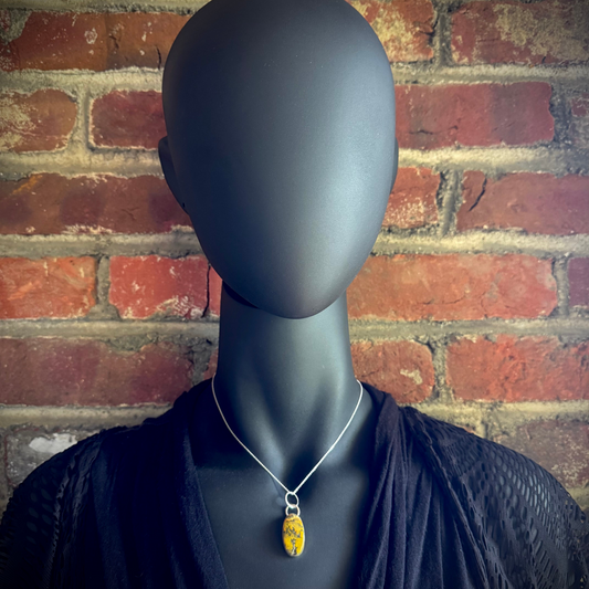 Bumblebee Jasper and Sterling Silver Pendant - R.Kaelber Art