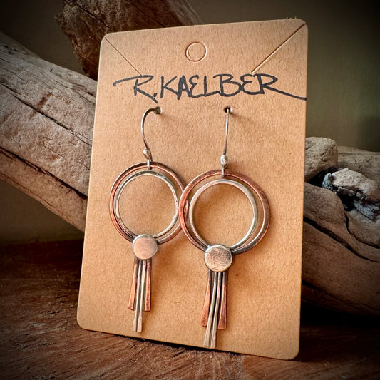 Sterling Silver and Copper Lollipop Earrings - R.Kaelber Art
