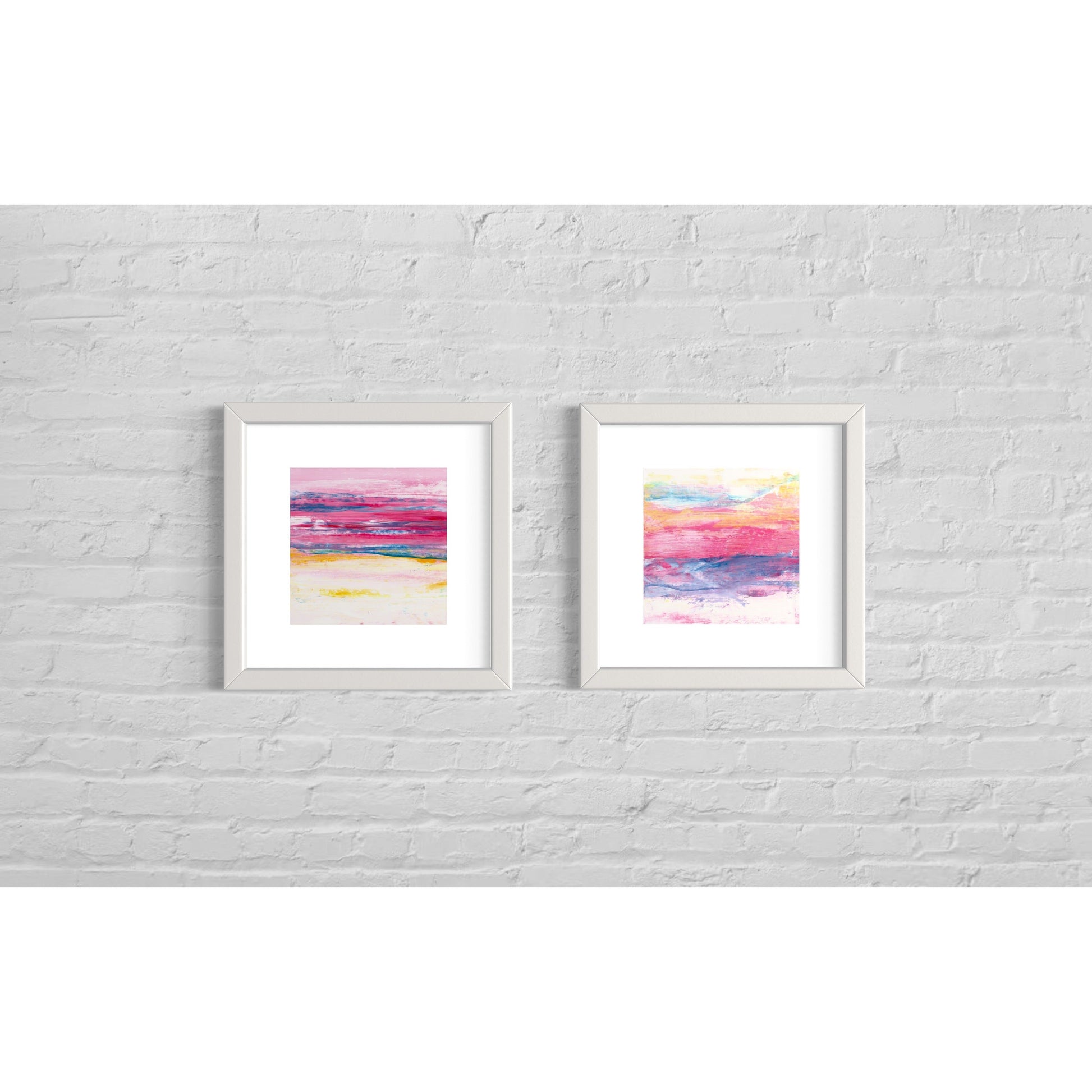 Kona Sunset I & II - Original Artwork on Paper - R.Kaelber Art