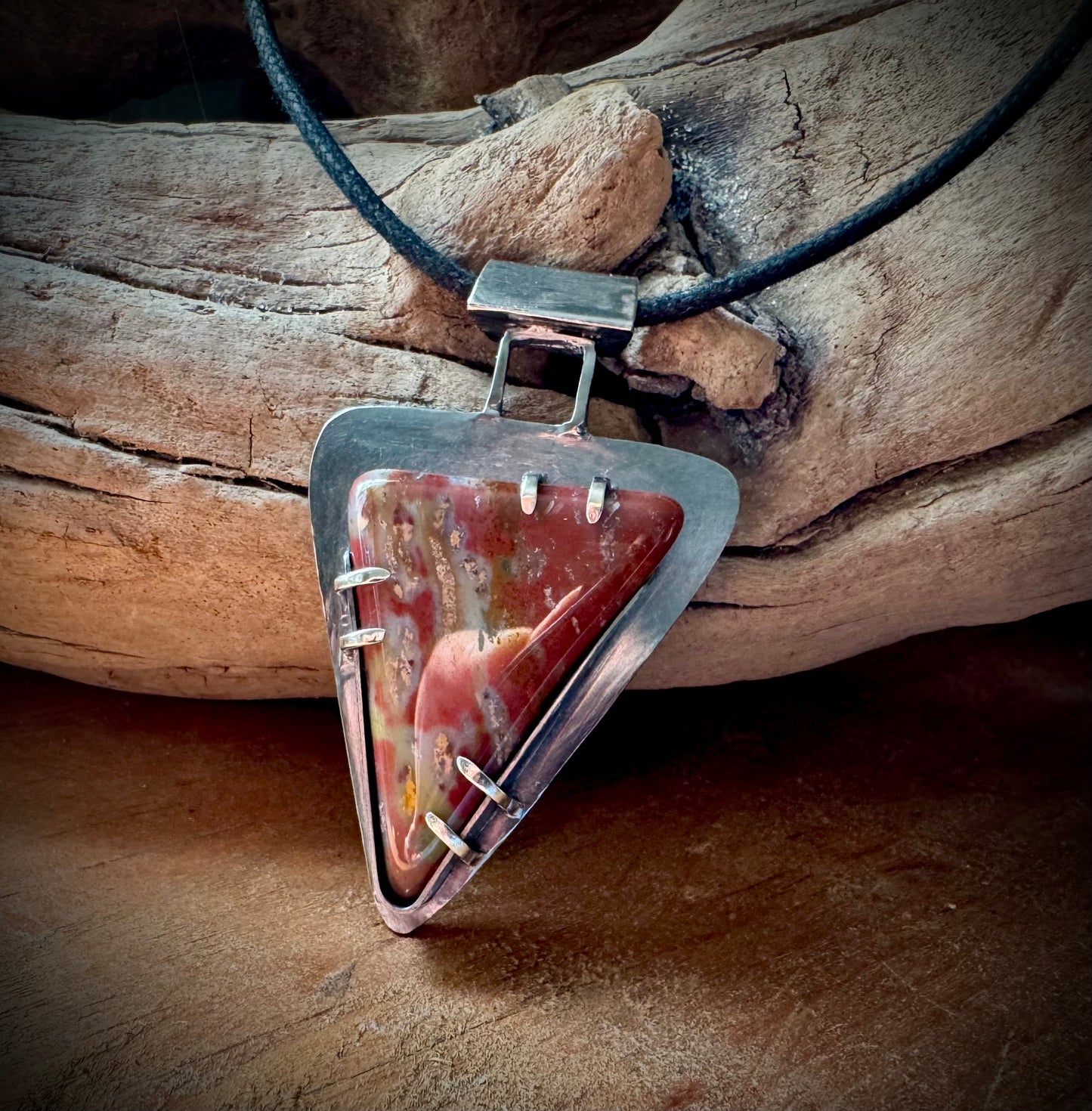 Fancy Jasper and Sterling Silver Pendant