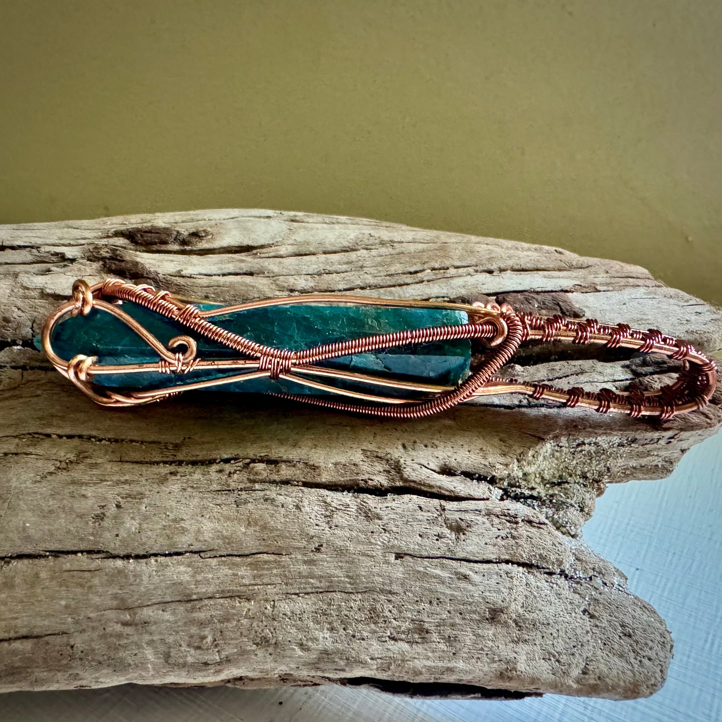 Apatite and Copper Pendant