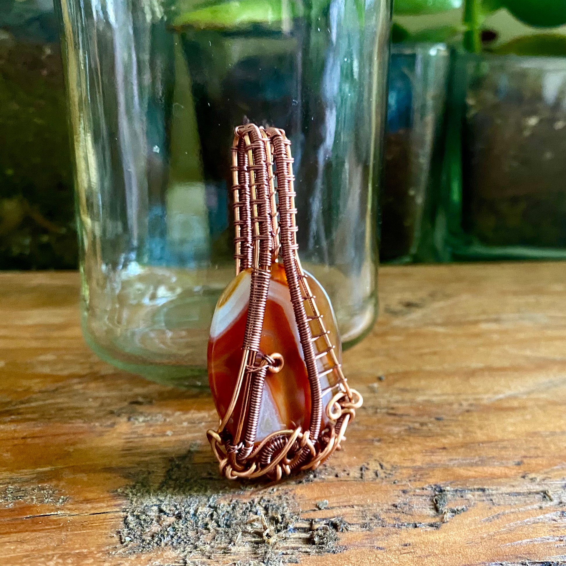 Carnelian Pendant with Copper - R.Kaelber Art