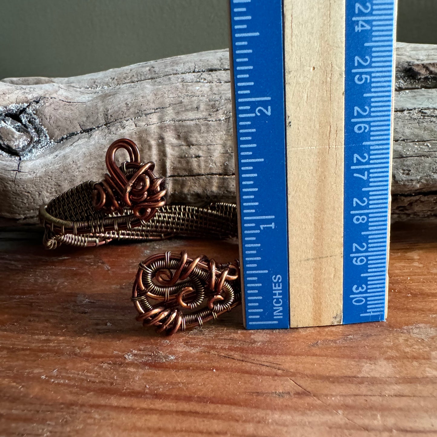 Copper and Antique Bronze Twisting Cuff - R.Kaelber Art