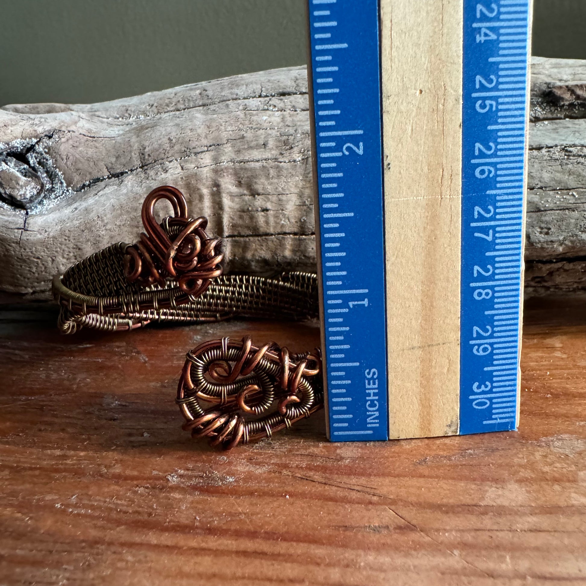 Copper and Antique Bronze Twisting Cuff - R.Kaelber Art