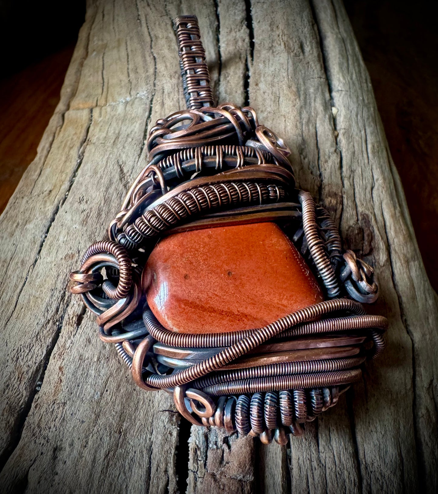 Red Jasper and Copper Pendant