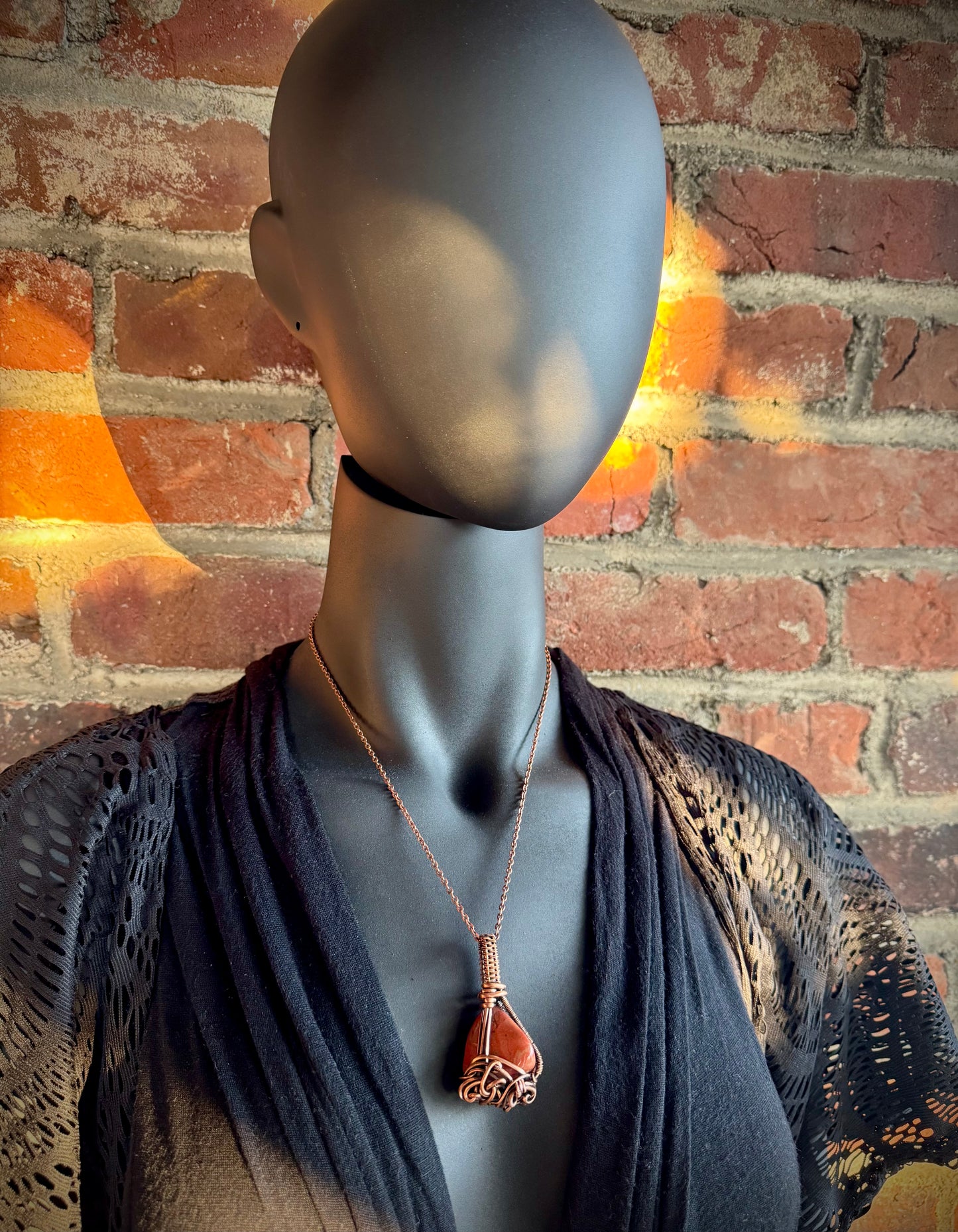 Red Jasper and Copper Pendant