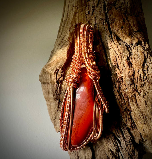 Red Jasper and Copper Pendant