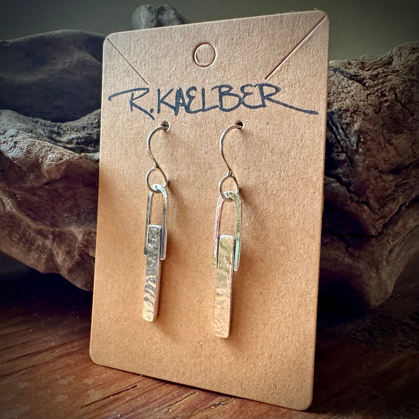 Lace Texture Sterling Silver Dangle Earrings Small