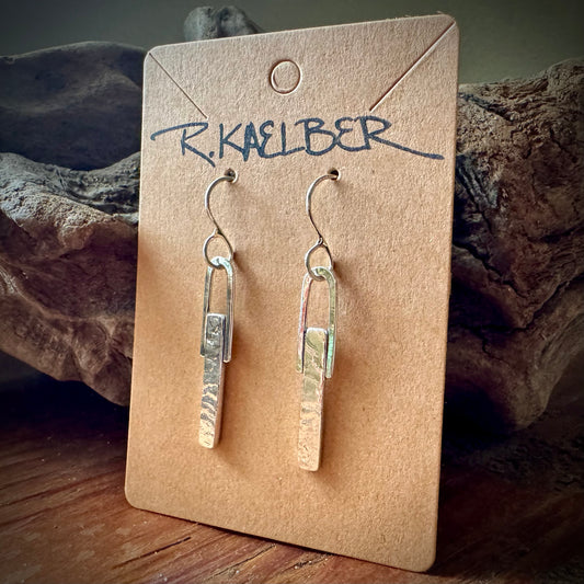 Lace Texture Sterling Silver Dangle Earrings Small