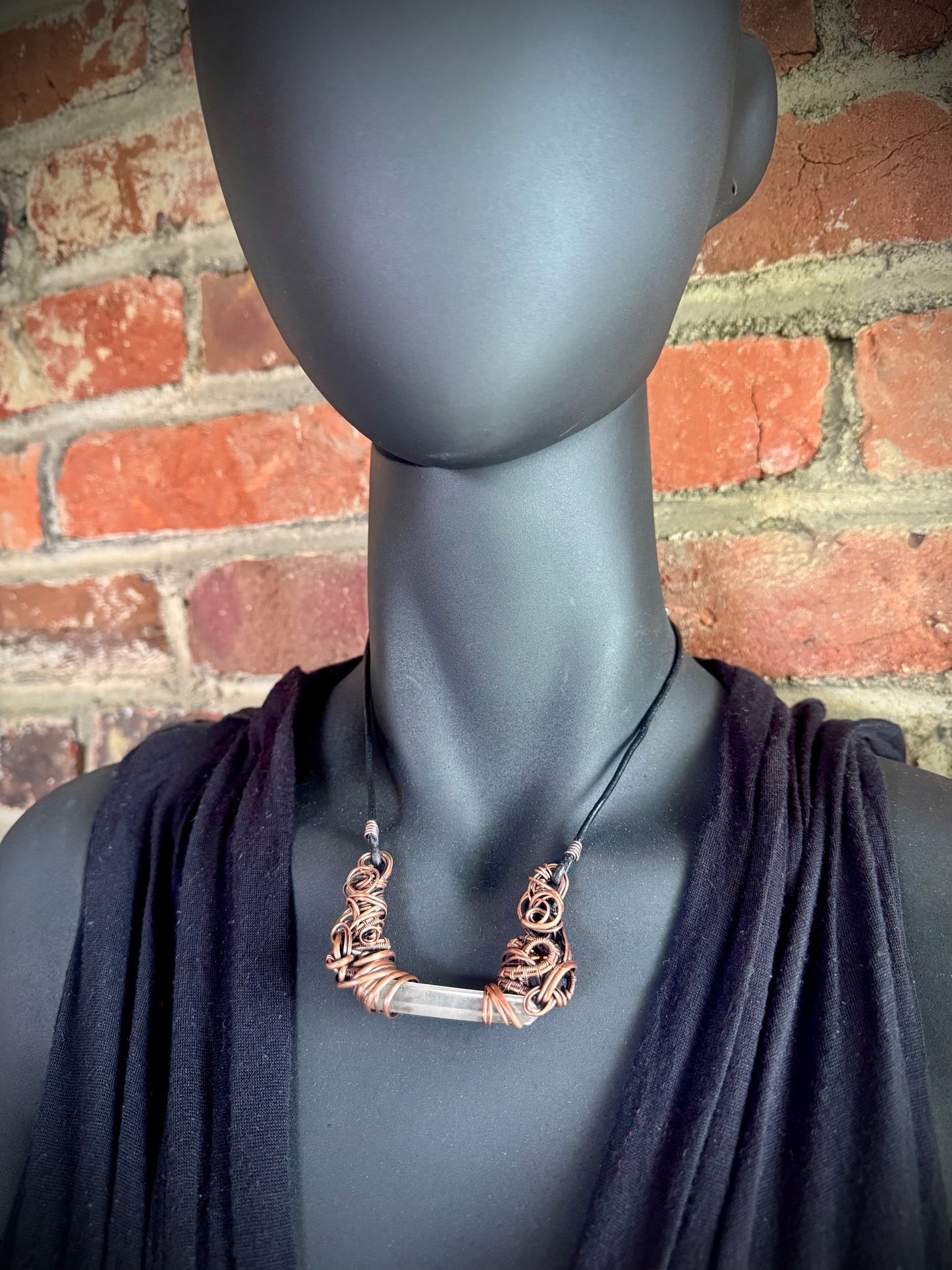 Singing Quartz Floating Necklace in Copper