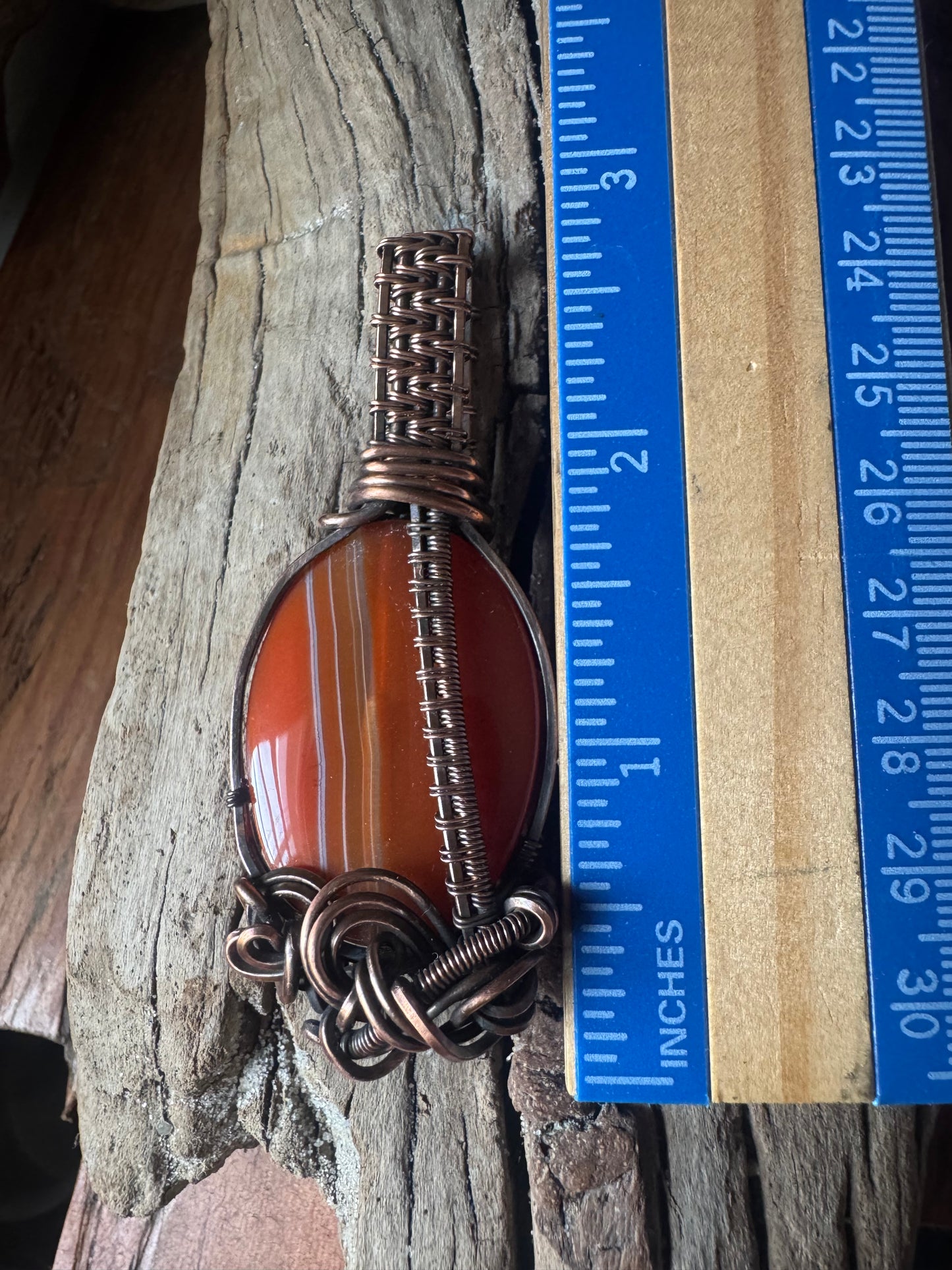 Carnelian Pendant with Copper