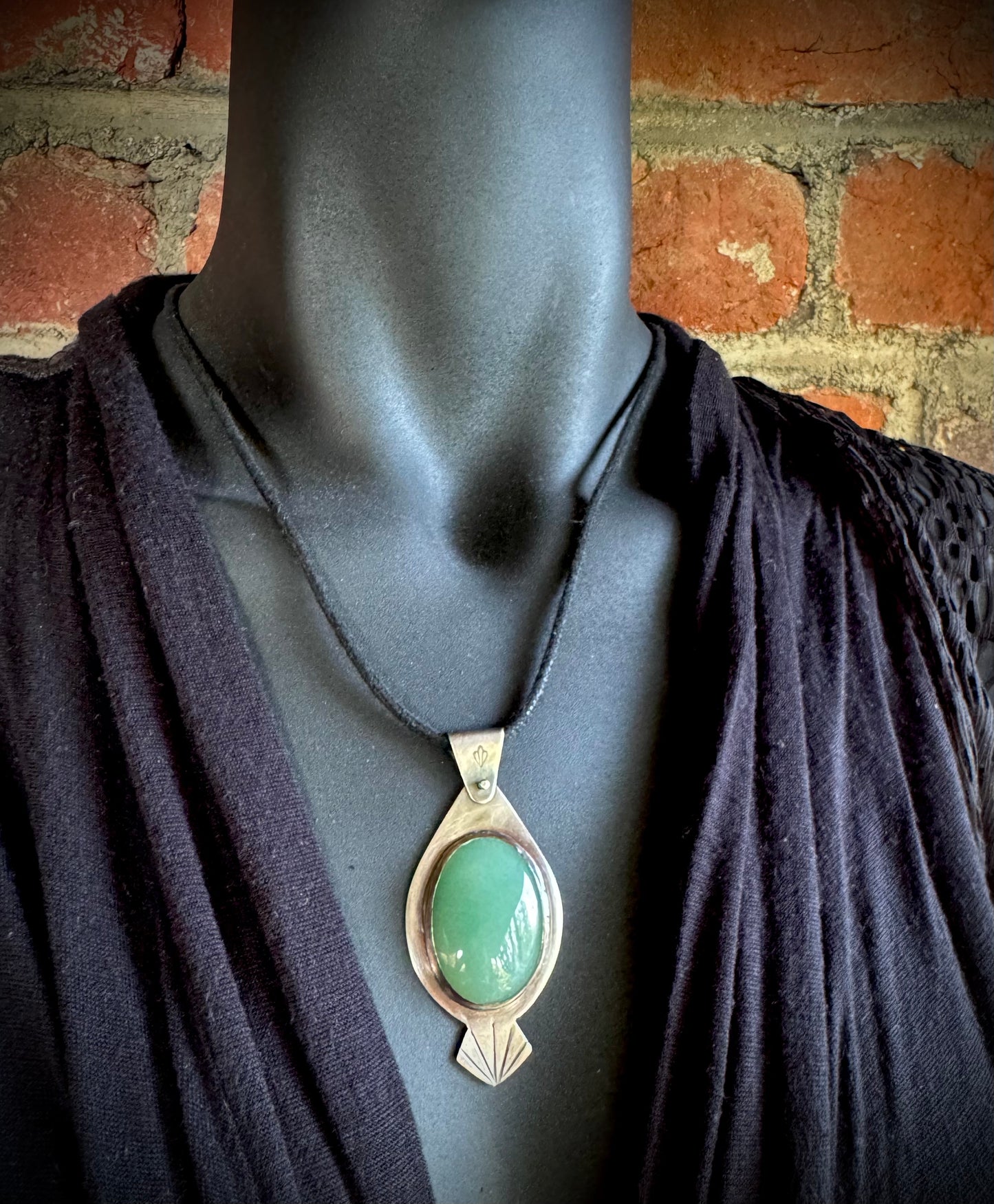 Aventurine and Sterling Silver Pendant - R.Kaelber Art