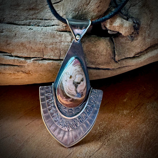 Rhodochrosite and Sterling Silver Pendant - R.Kaelber Art