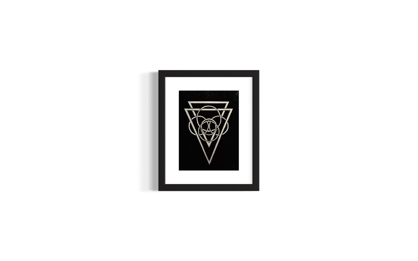Energy Direction (Black background) 9/9 Framed - Original Linocut Print with Black Ink on Paper