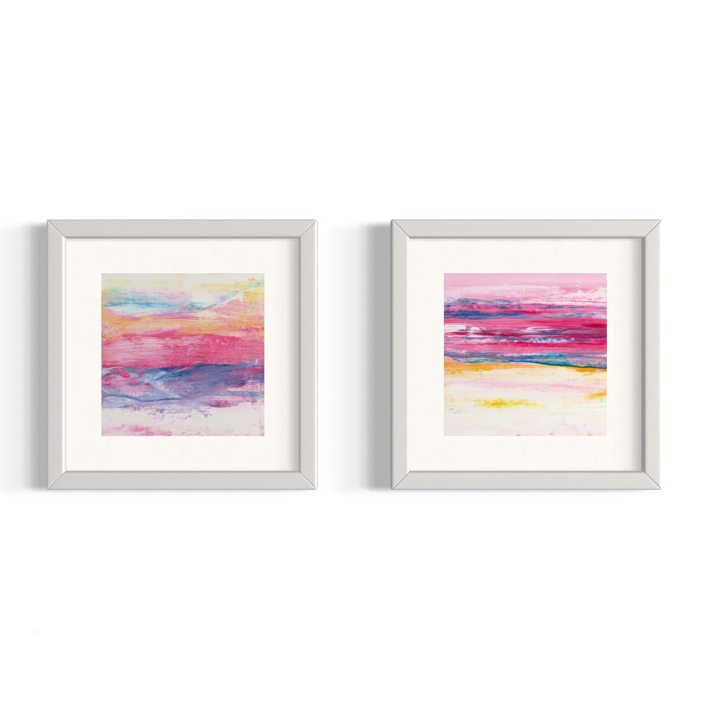 Kona Sunset I & II - Original Artworks on Paper - R.Kaelber Art