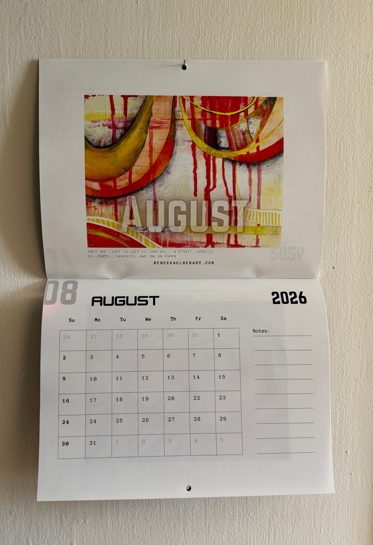 2026 Wall Calendar Staple Bound