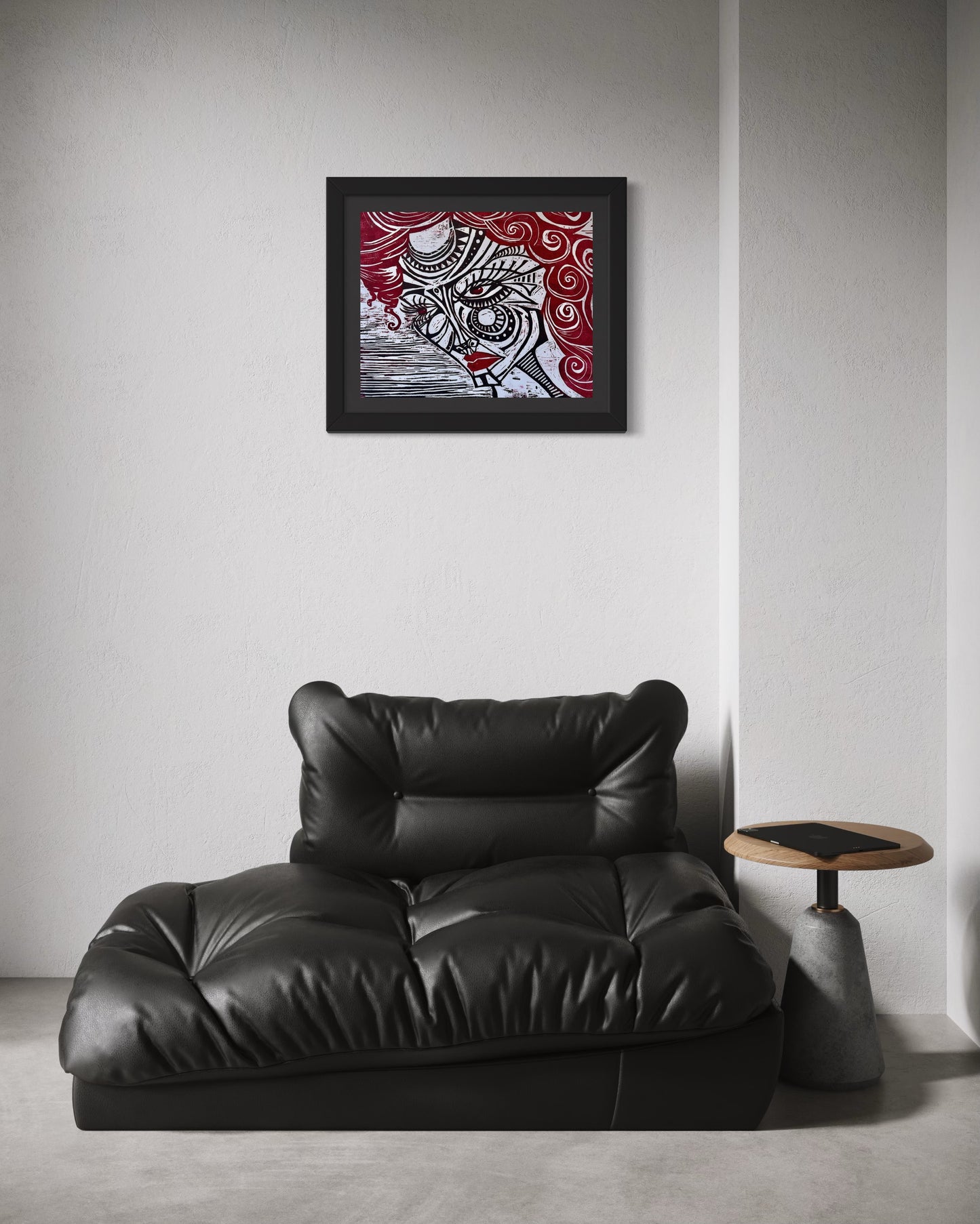 Ruby 1/1 Red and Black Ink- Original Woodblock Print
