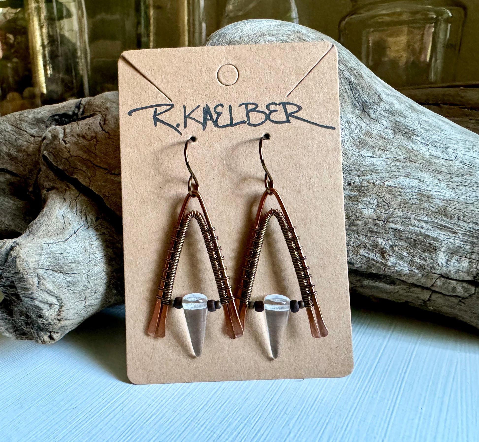 A-Frame Quartz Point Earrings - R.Kaelber Art