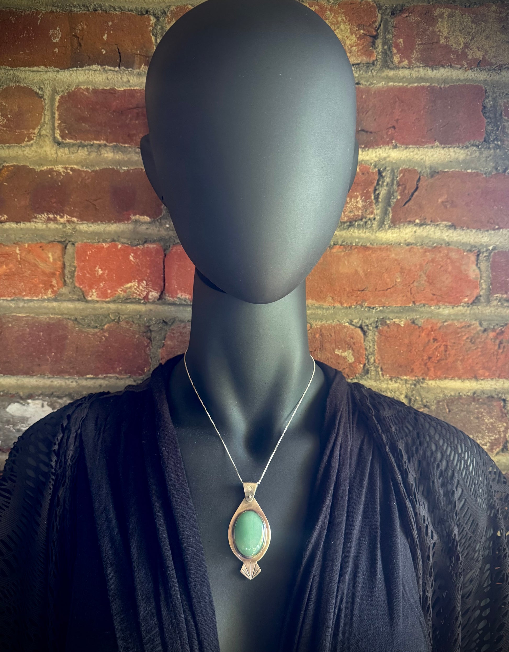 Aventurine and Sterling Silver Pendant - R.Kaelber Art