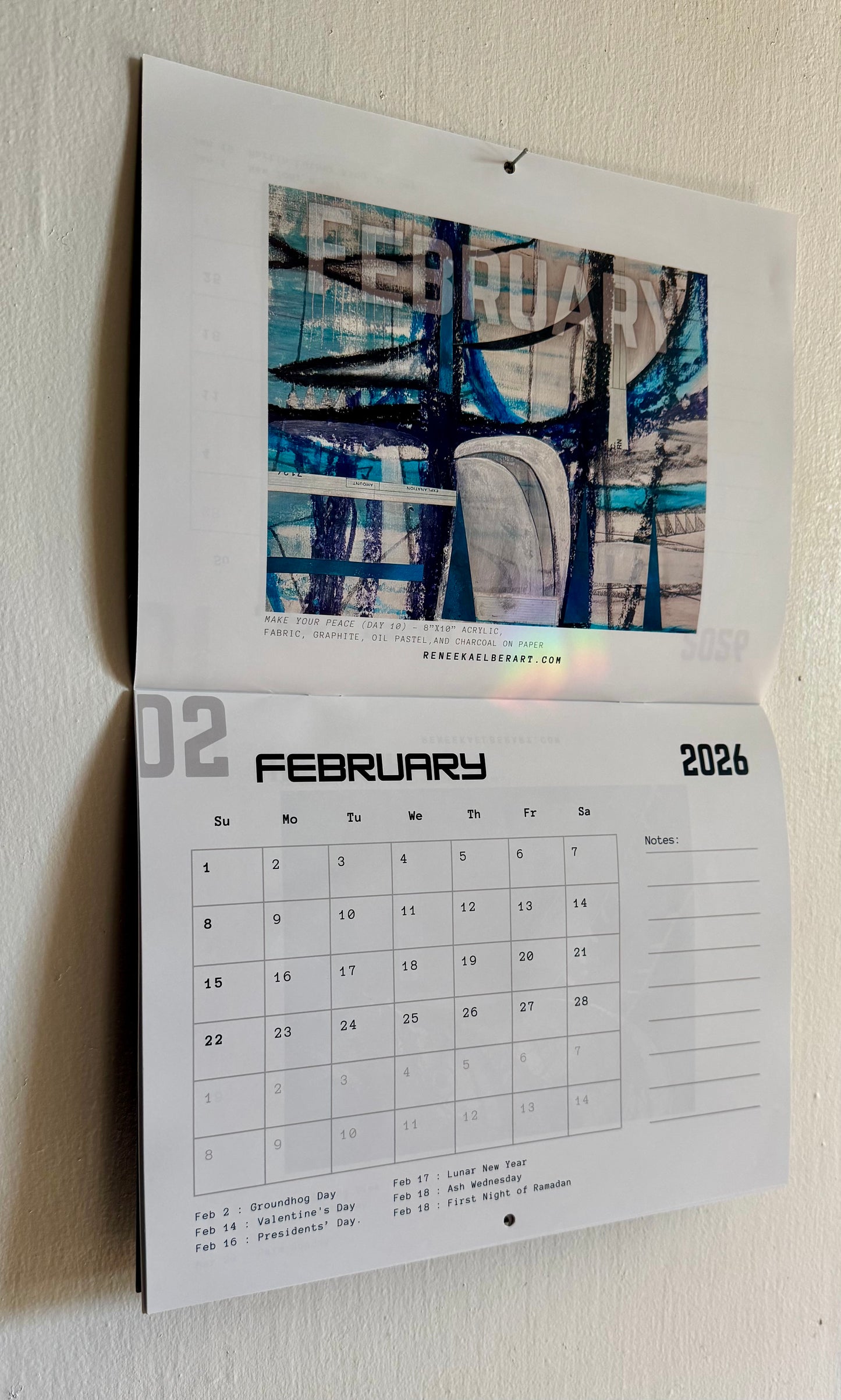 2026 Wall Calendar Staple Bound