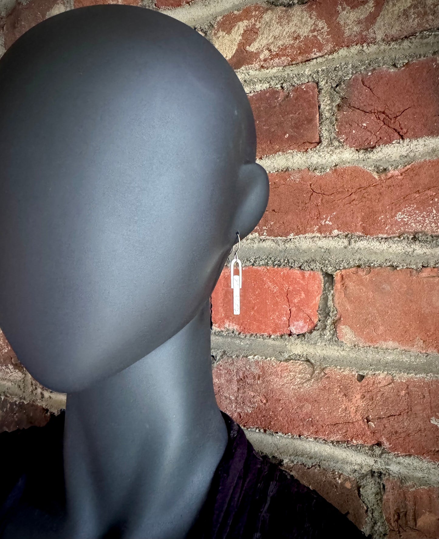 Lace Texture Silver Earrings