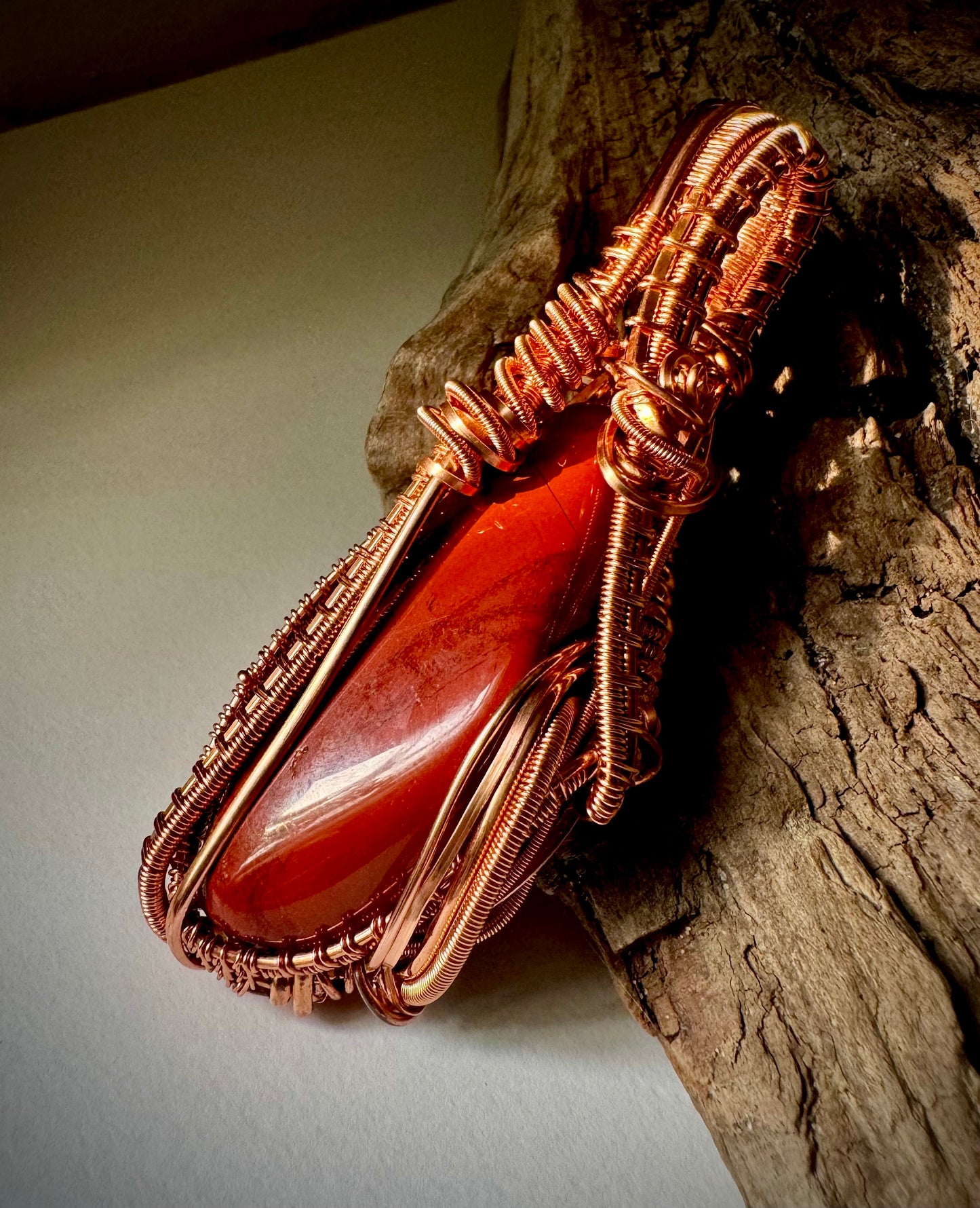 Red Jasper and Copper Pendant