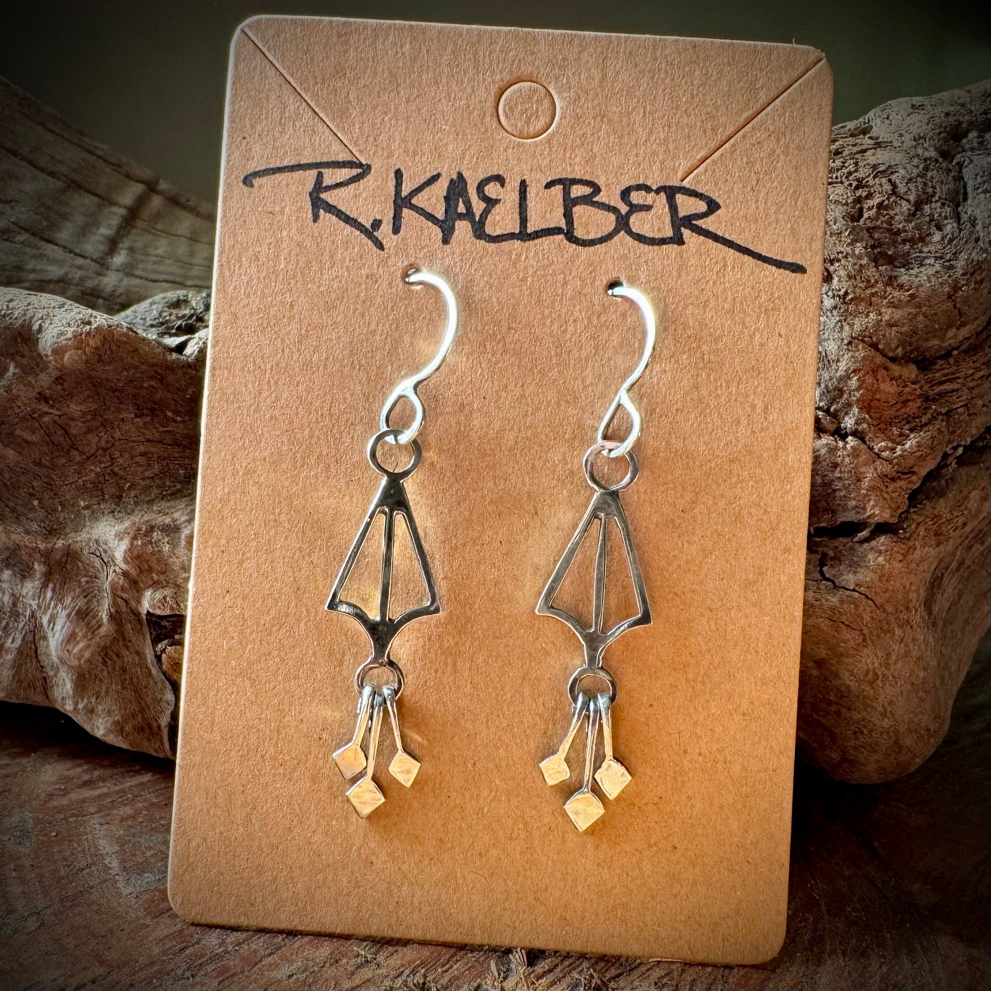 Sterling Silver Dangle Diamond Earrings - R.Kaelber Art