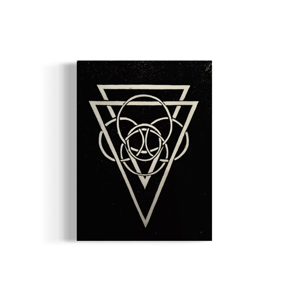 Energy Direction (Black background) Edition of 10- Original Linocut Print with Black Ink on Paper