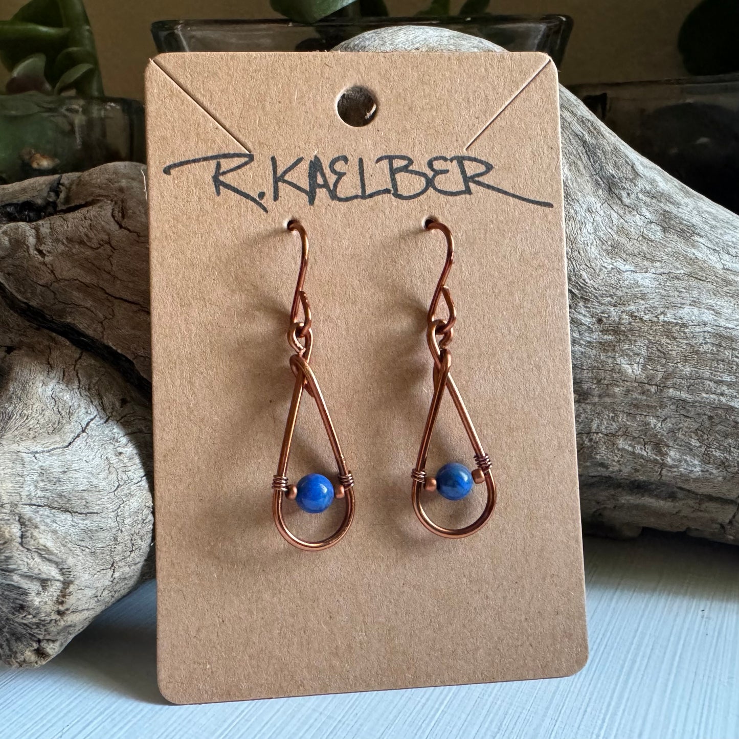 Teardrop Earring with Lapis Lazuli - R.Kaelber Art