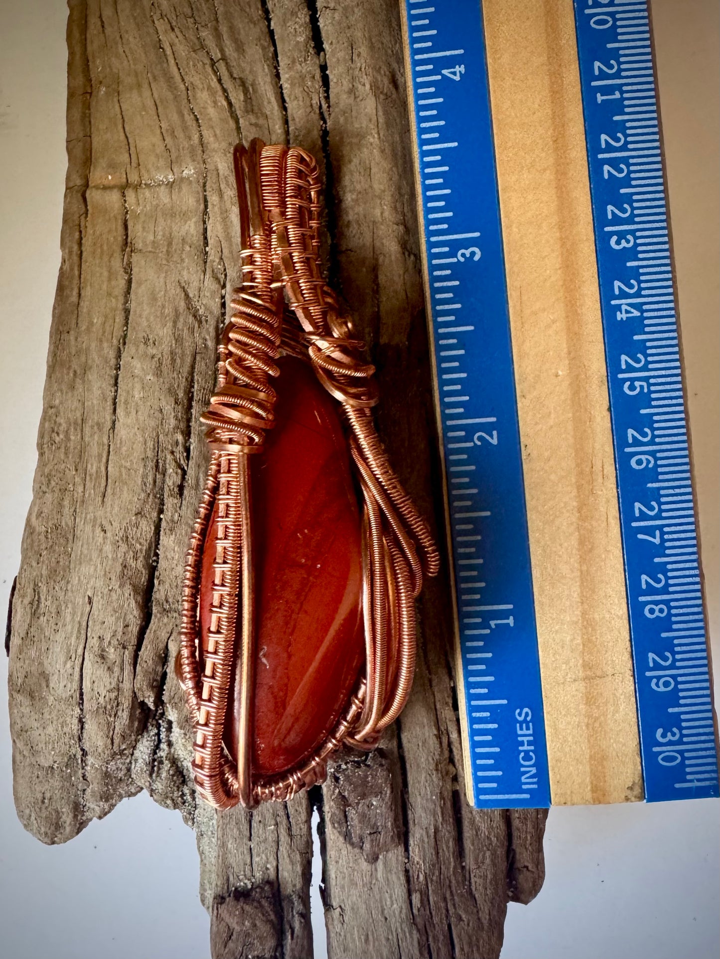 Red Jasper and Copper Pendant