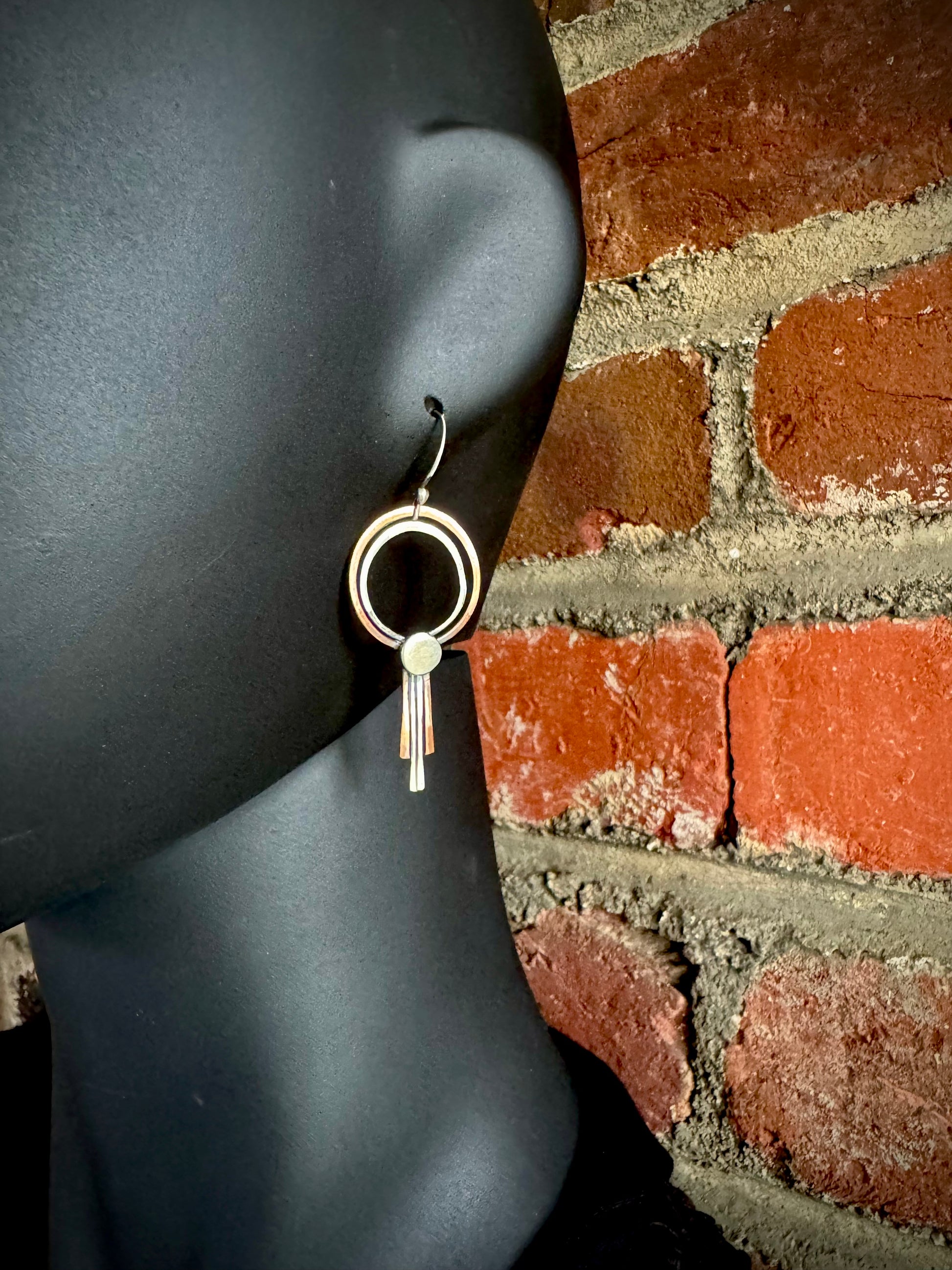 Sterling Silver and Copper Lollipop Earrings - R.Kaelber Art