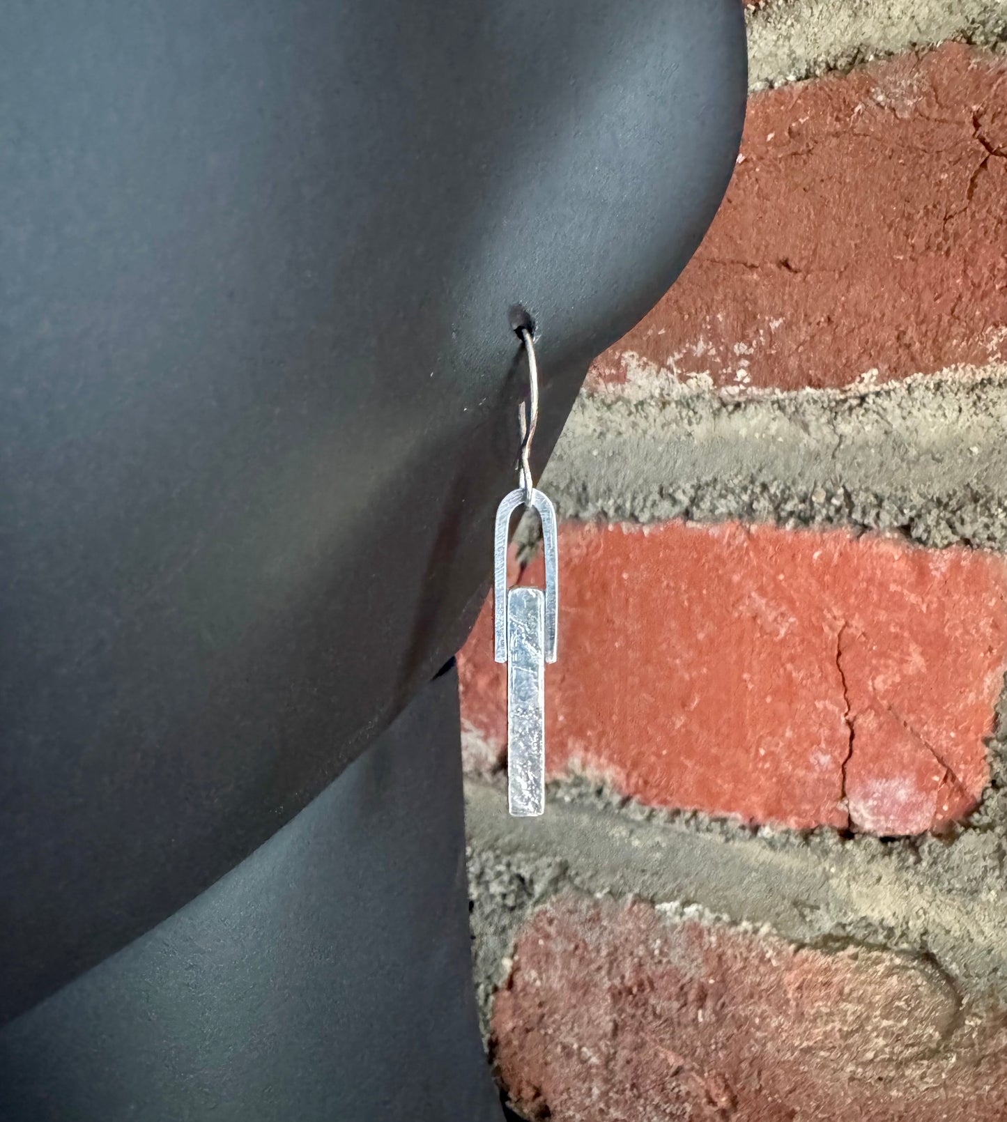 Lace Texture Silver Earrings