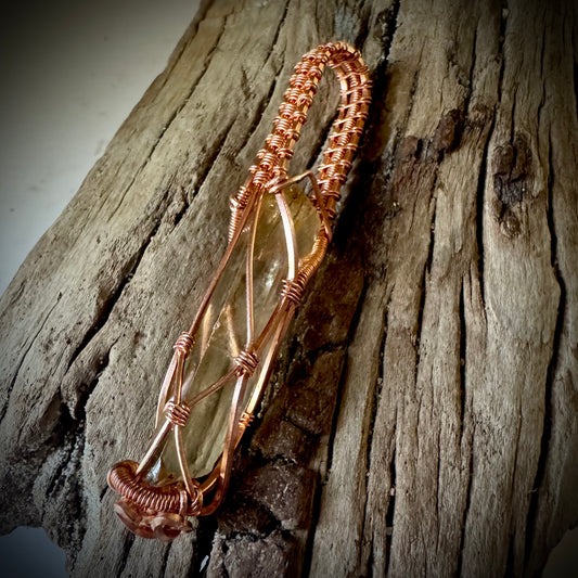 Citrine and Copper Pendant