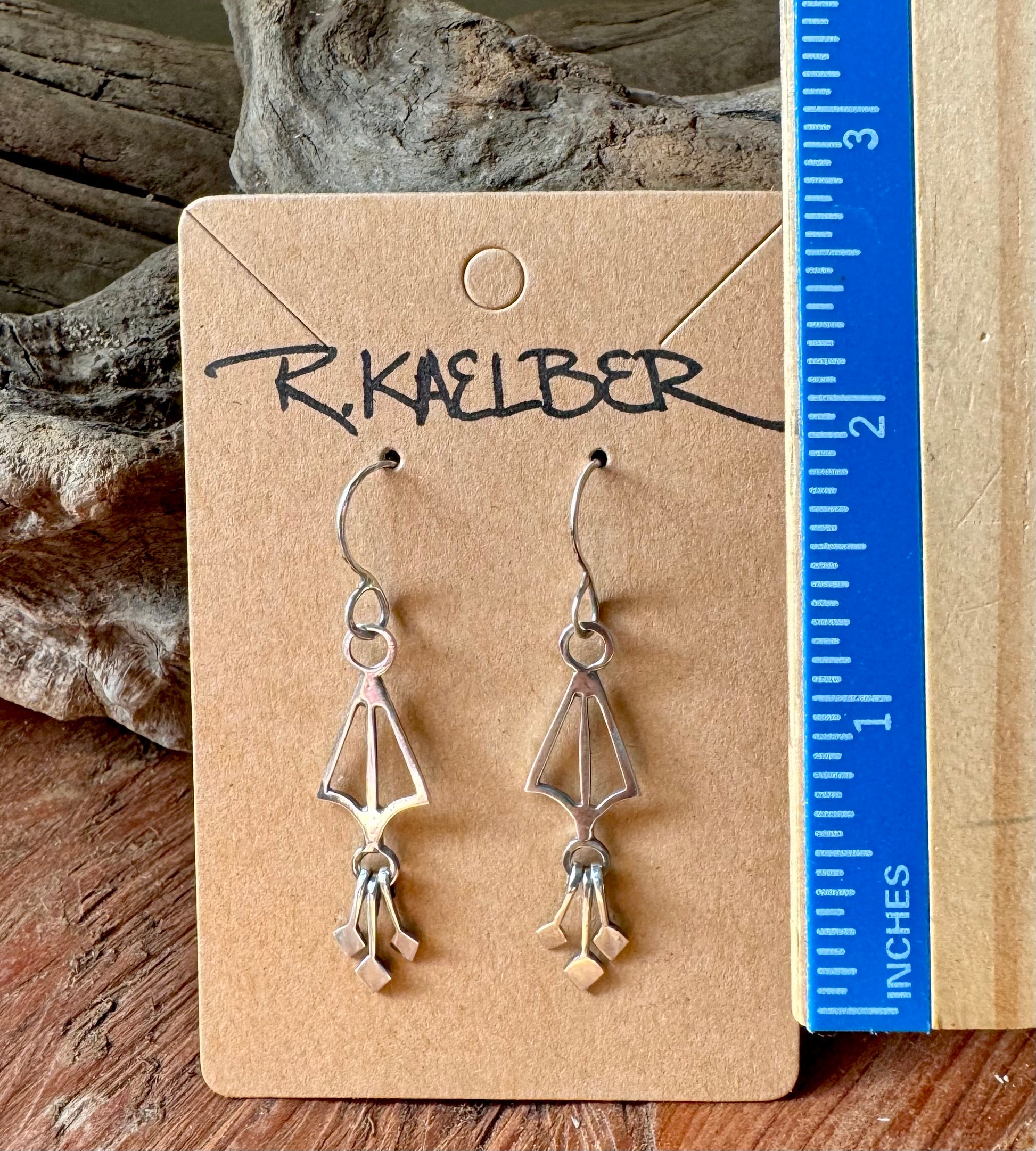 Sterling Silver Dangle Diamond Earrings - R.Kaelber Art
