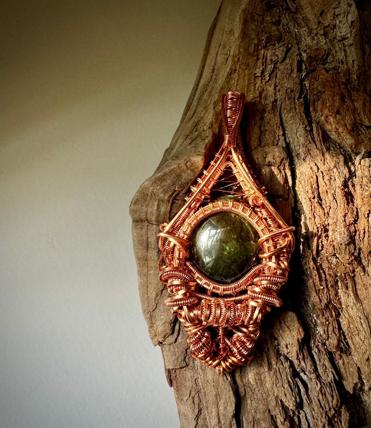 Labradorite Pendant wire wrapped with Copper