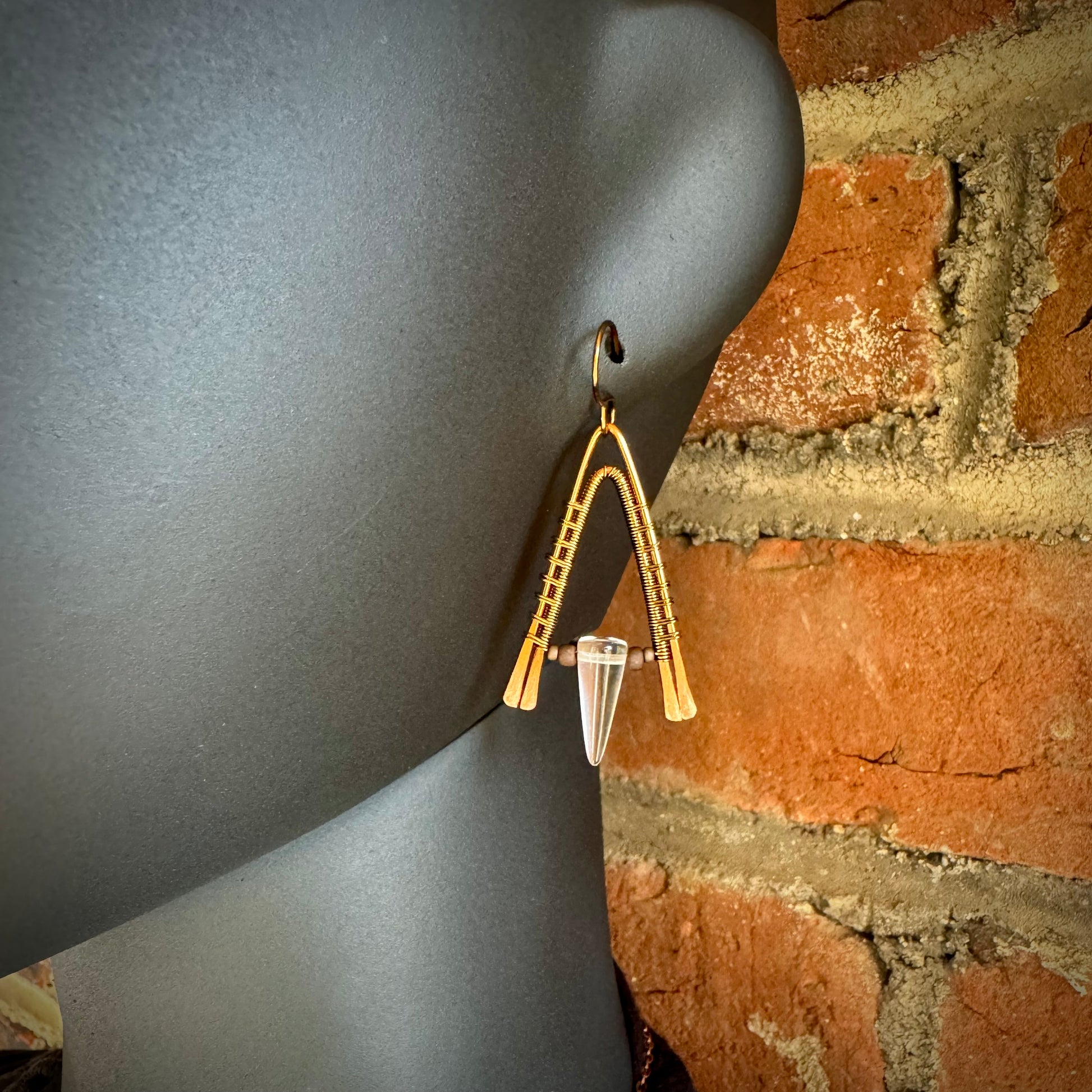 A-Frame Quartz Point Earrings - R.Kaelber Art