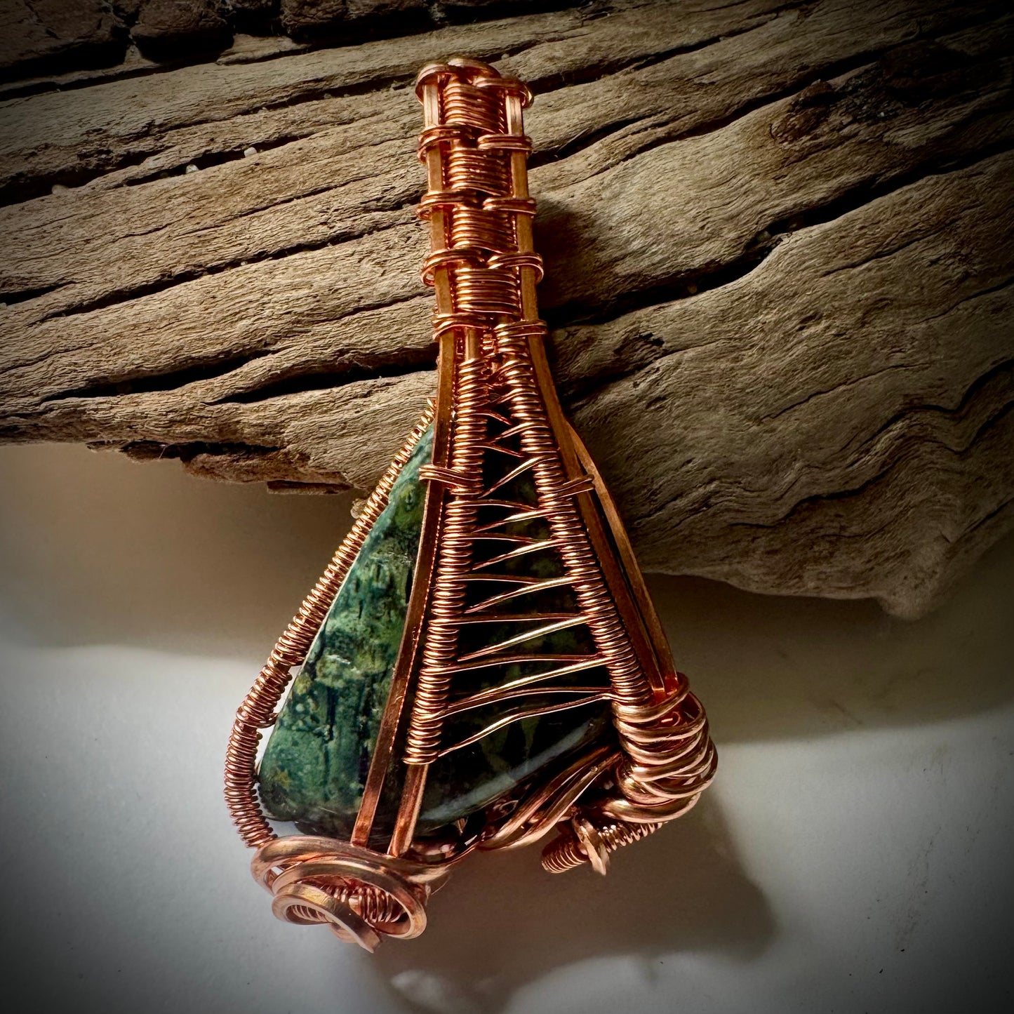 Kambaba and Copper Pendant