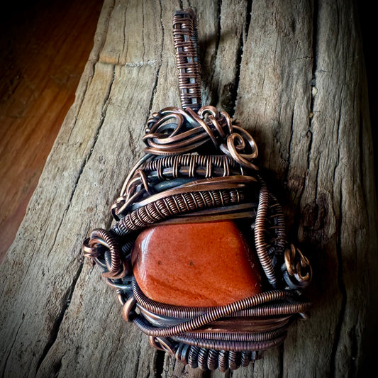 Red Jasper and Copper Pendant