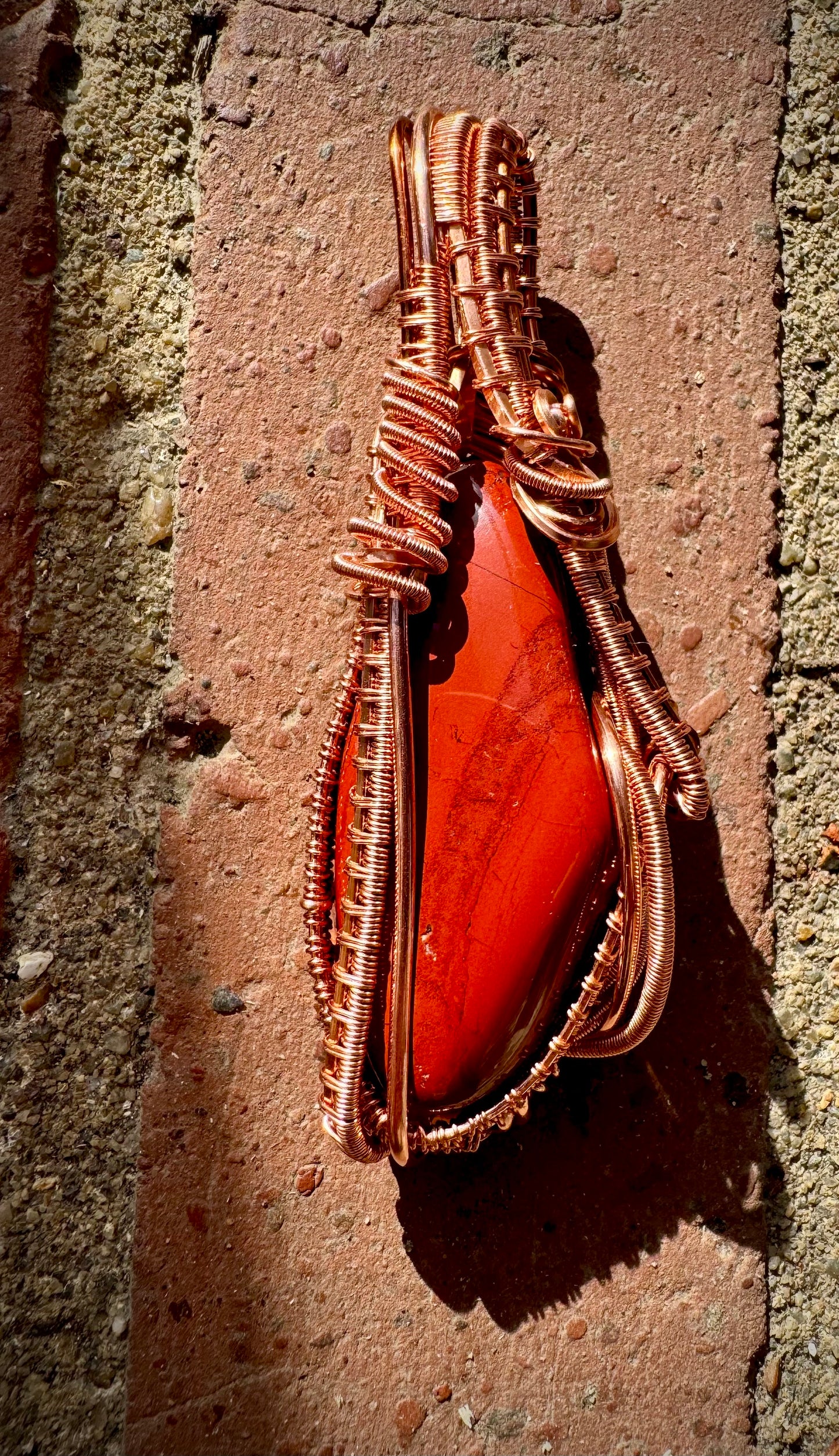 Red Jasper and Copper Pendant