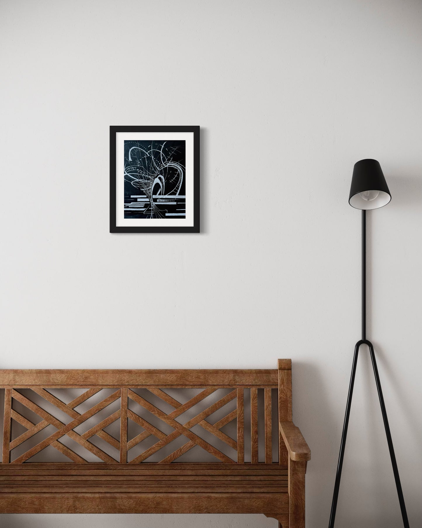 Spun Out and In - Original Black Ink Woodblock Print
