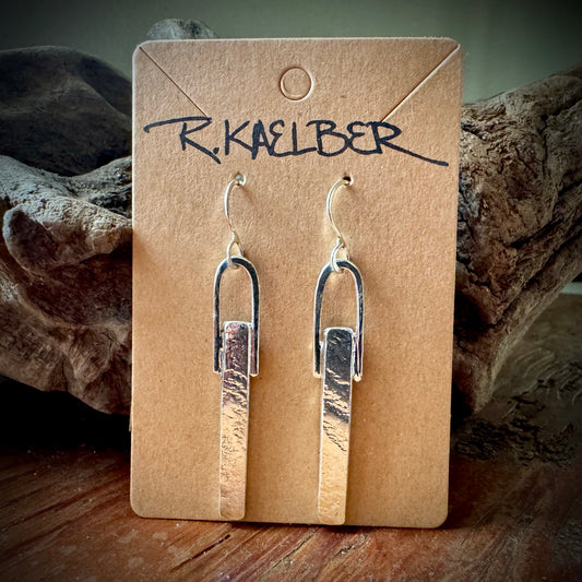 Lace Texture Sterling Silver Dangle Earrings Large