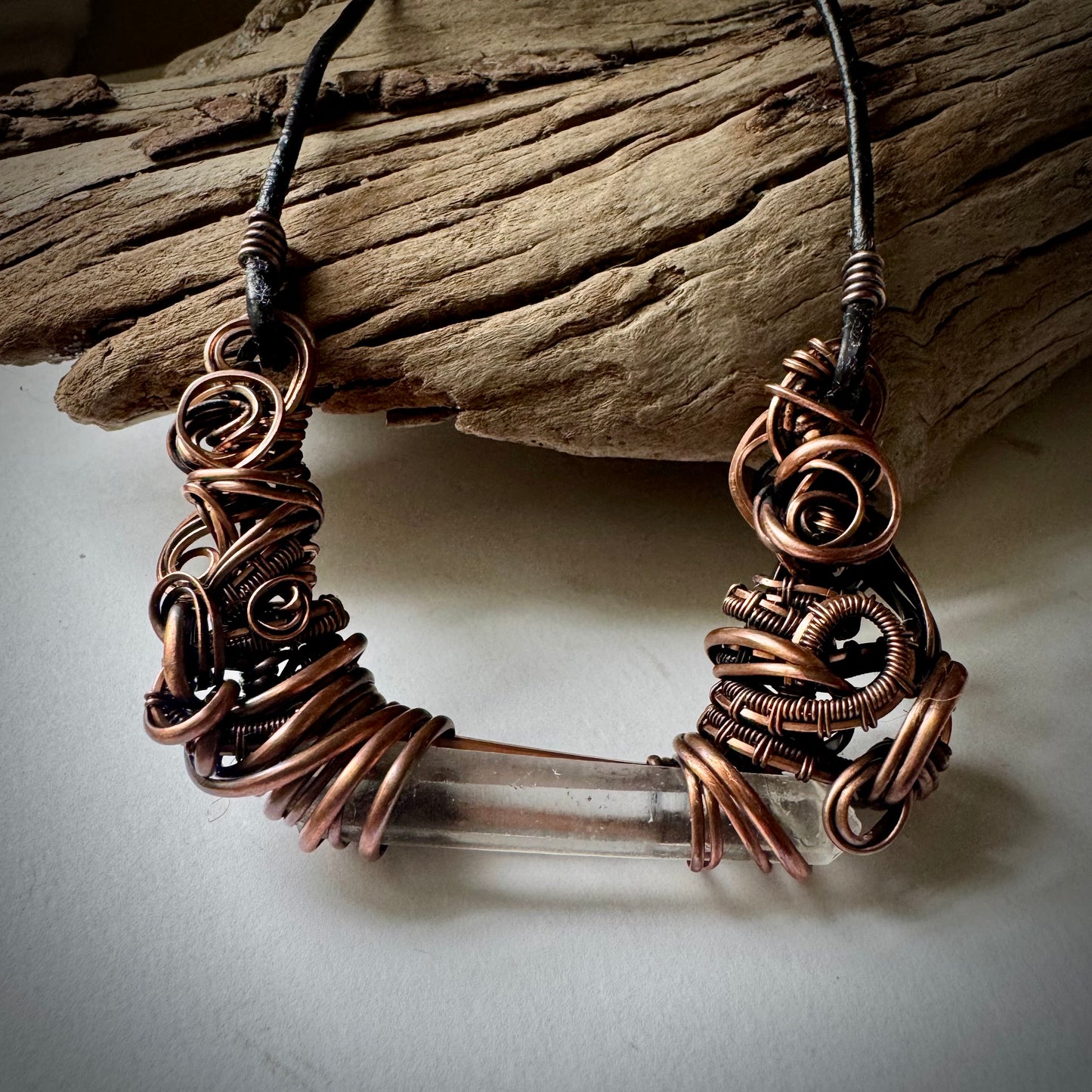 Singing Quartz Floating Necklace in Copper