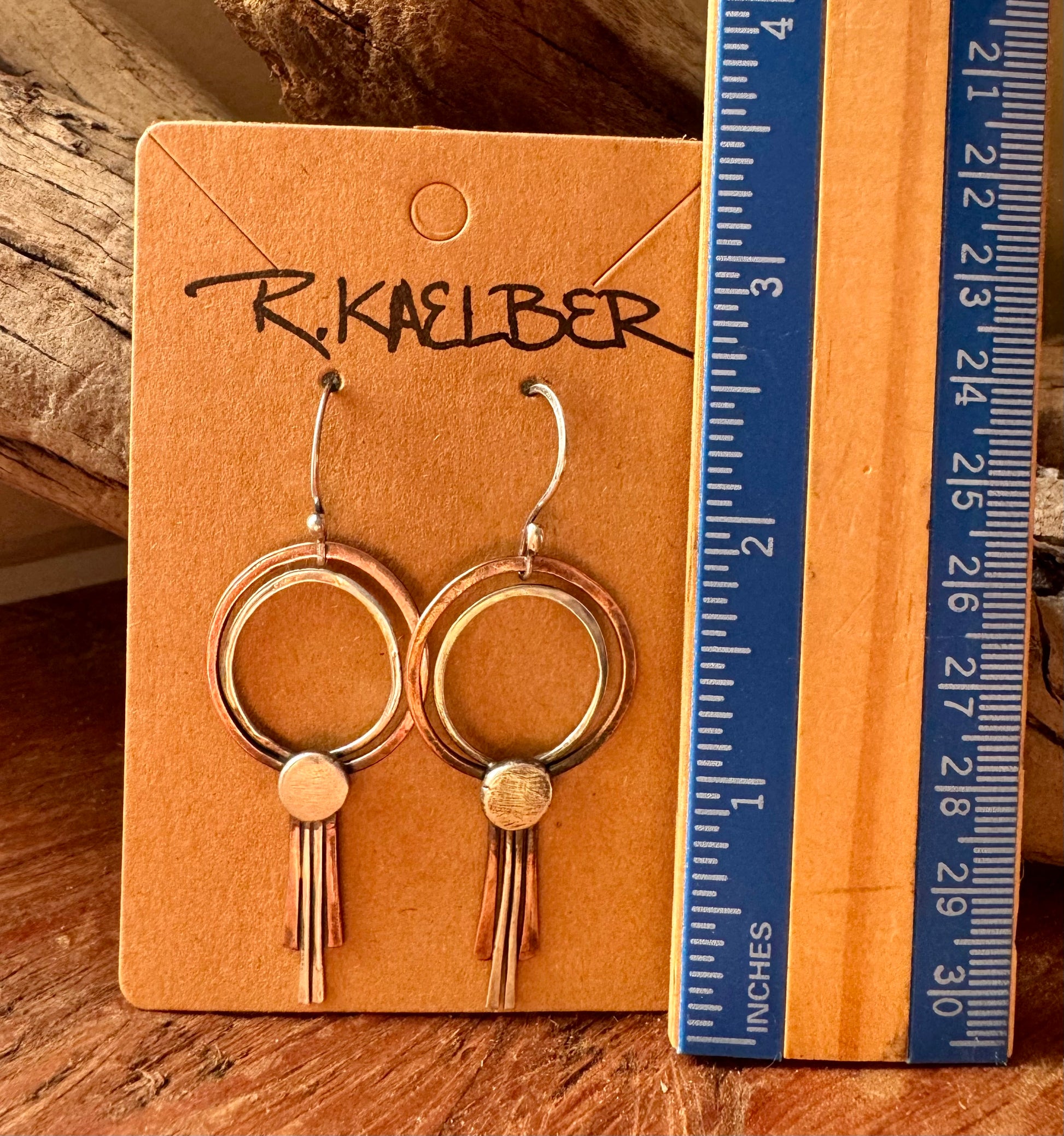 Sterling Silver and Copper Lollipop Earrings - R.Kaelber Art