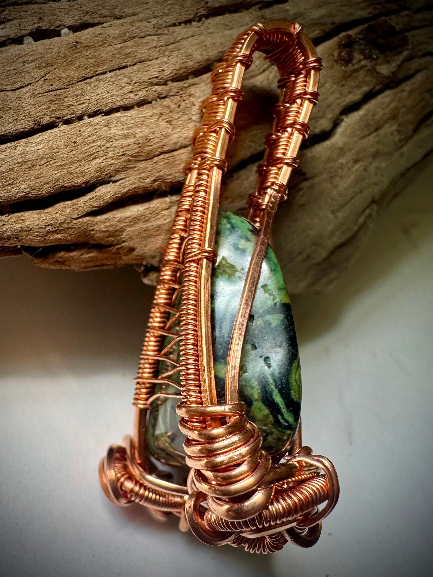 Kambaba and Copper Pendant