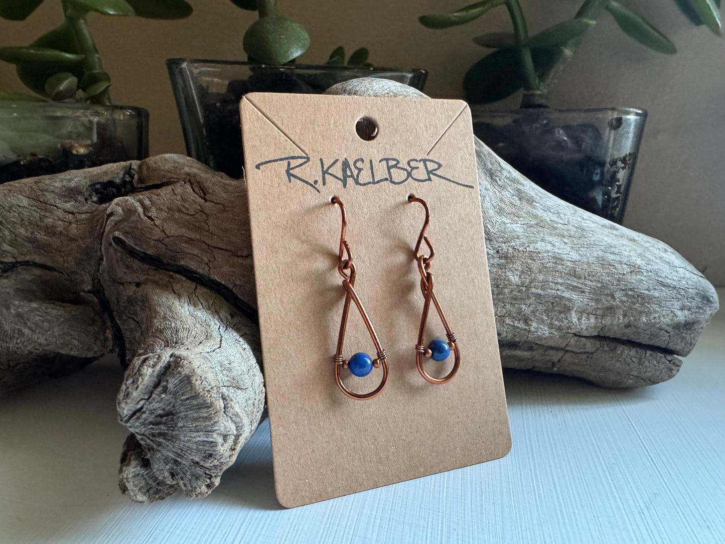 Teardrop Earring with Lapis Lazuli - R.Kaelber Art